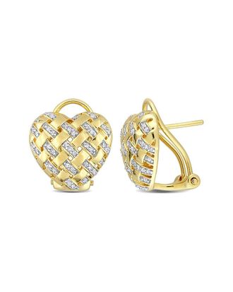 Rina Limor Plated Silver 0.25 Ct. Tw. Diamond Earrings