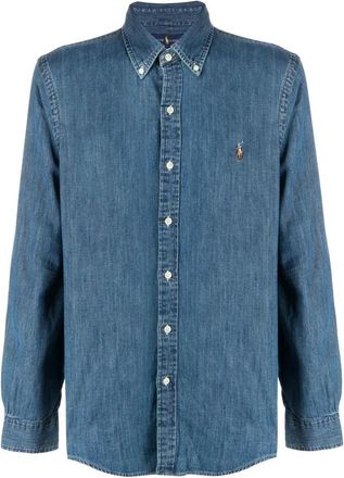 Polo Ralph Lauren Slim Fit Denim Shirt - Heren - Spijkeroverhemden - Blauw - 2XL - Denim - Overhemden
