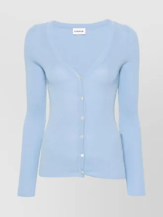 Parosh fitted cotton blend ribbed knit cardigan