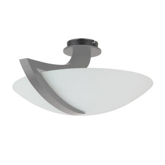 Netlighting Vinci Bowl Semi Flush Ceiling Light Grey 54cm 3x E14