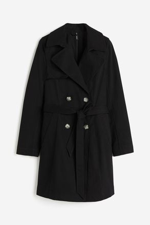 H&M Trenchcoat aus Baumwolle - Schwarz
