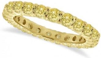 Allurez Lab Grown Yellow Diamond Eternity Ring Anniversary Band 14k Gold (1.07ct)