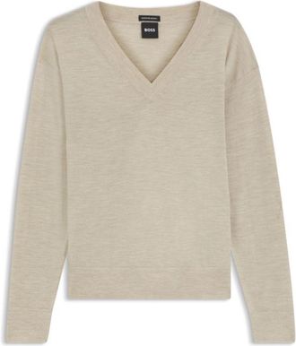 BOSS V-neck sweater in merino wool