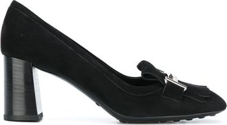 Tod's Double T fringed pumps - Zwart