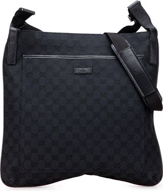 Gucci Pre-owned Womens Gg Monogram Crossbody Bag - Black Textile - One Size