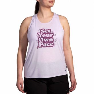 Brooks Distance Tank 3.0 Top In Light Purple/set Your Pace