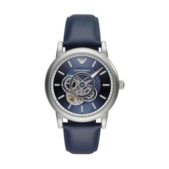 Emporio Armani Heren, Accessoires, Blauw, Maat: ONE Size Leer