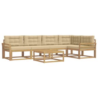 vidaXL Conjunto De Sof&aacute;s De Exterior 6 Pcs Y Beige 79 X 79 X 37 Cm Vidaxl