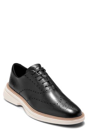 Cole Haan Original Cityspectre Wingtip Oxford in Black /Ch Natural /Ivory at Nordstrom, Size 10.5