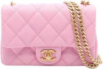 Chanel Pre-owned Matelasse Grained Calf Shoulder Bag - Dames - Vintage Schoudertas - Roze - ONE Size - Leer - Vintage