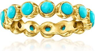 Ross-Simons Turquoise Eternity Band in 18kt Gold Over Sterling