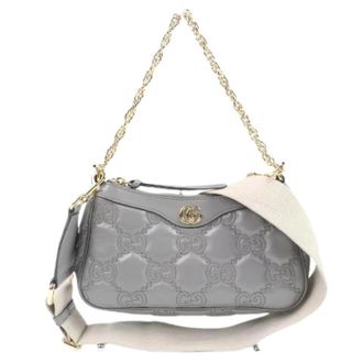 Gucci Pre-owned Leather gucci-bags - Dames - Pre-owned - Grijs - Maat: ONE Size Leer