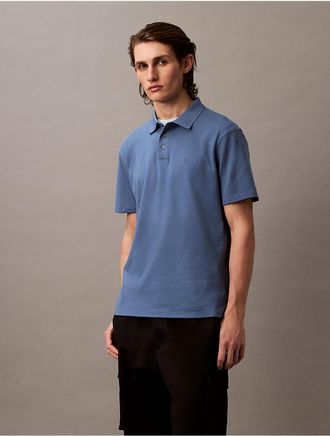Calvin Klein Mens Supima Cotton Classic Polo Shirt - Blue - 2XL