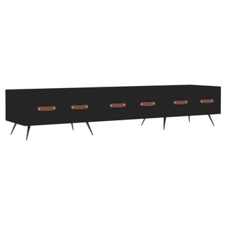 vidaXL Mueble De Tv Madera De Ingenier&iacute;a Negro 150x36x30 Cm Vidaxl