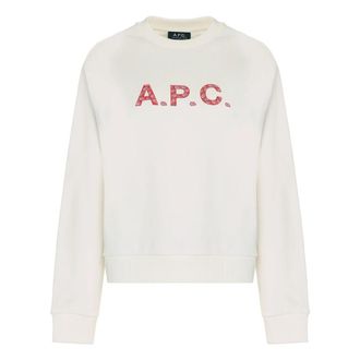 A.P.C. Patty Cotton Crew-neck Sweatshirt - Dames - Sweatshirts - Wit - XS - Katoen - Hoodies & sweatvesten