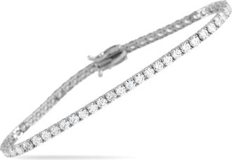 Luxury Bazaar 14K White Gold 5.25ct Lab-Grown Diamond Tennis Bracelet LG10-123125