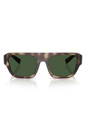 Dolce & Gabbana 54mm Square Sunglasses in Brown Havana /Dark Green at Nordstrom