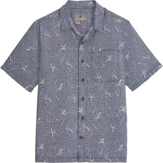 Royal Robbins Camino Pucker Short Sleeve Recycled Polyester Button-Up Shirt in Naval Kayaker at Nordstrom, Size Xx-Large