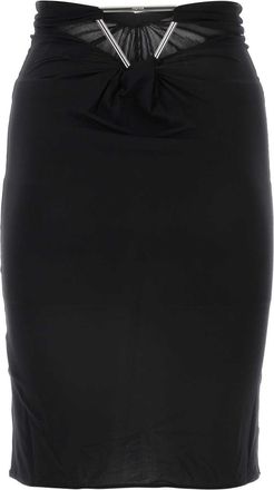 Coperni Womens Black Stretch Nylon Triangle Skirt Exterior: Elastane Gonne