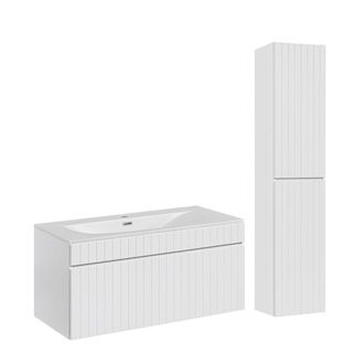 Petits Meubles Conjunto mueble lavabo individual tableros laminados blanco