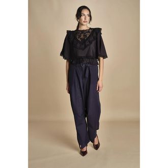 Sea NY Dames, Blouses & Shirts, Zwart, Maat: XS Leer