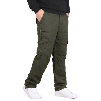 Generic Fleece Lined Trousers Mens Winter Warm Thermal Waterproof Cargo Tactical Trousers Sherpa Lined Joggers Hiking Sweatpants Tracksuit Bottoms Outdoor Str