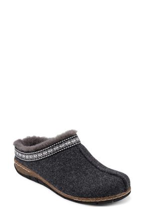 Earth Elya Faux Fur Clog in Grey at Nordstrom, Size 6.5