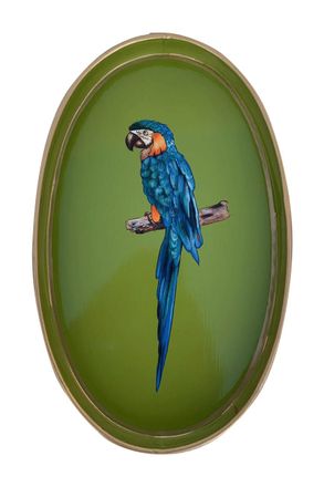 Les-Ottomans Fauna Hand-painted Iron Tray-parrot
