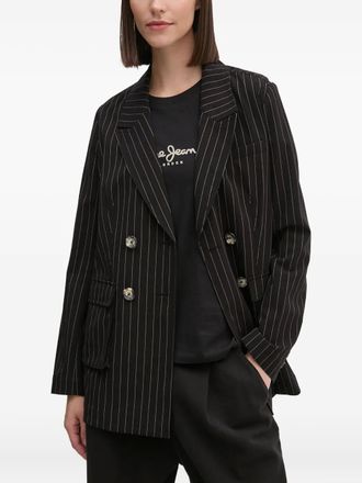 DKNY Giacca doppiopetto gessata - Nero