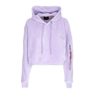 Alpha Industries Geknipte Chenille Hoodie met ritssluiting - Dames - Hoodies - Paars - XS - Polyester - Hoodies & sweatvesten