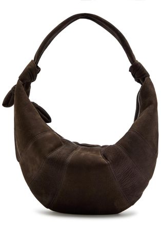 Christophe Lemaire Fortune Croissant Suede Shoulder bag - Dark Brown - One Size