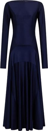 Paco Rabanne Abito midi con scollo a barca - Blu