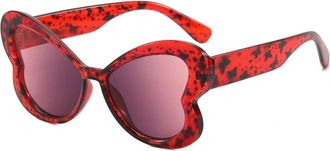 Generic Woman Vintage Party Photo Shoot Sunglasses Fashion Vacation Large Frame Sun Glasses(Red)