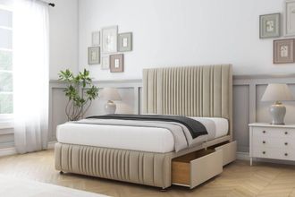 Sloomy Kingsley Coniston Divan Set 2 Drawers-26 Headboard-Footboard in Cream | Size: Small Single