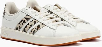 adidas Womens Adidas Grand Court 3.0 Womens Cream/Leopard Trainers - Size: UK 7 / eu 40.5 / us 8.5