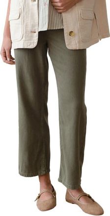 Marine Layer Ella Straight Leg Drawstring Pants in Olive at Nordstrom, Size X-Large