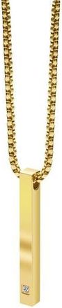 Geoffrey Beene Mens Stainless Steel Vertical Bar Pendant Necklace in Gold at Nordstrom Rack