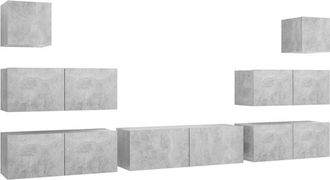 vidaXL Vidaxl - 7 Piece tv Cabinet Set Concrete Grey Engineered Wood