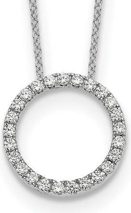 Diamond2Deal 14k White Gold 1/2 Ct Lab Grown Diamond Eternity Pendant Necklace 18 Clarity VS, Color D-E