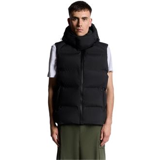 Lyle & Scott Jet Black Gelaste Gewatteerde Vest