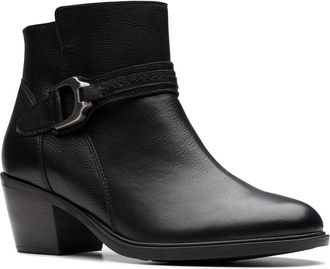 Clarks Neva Buckle Leather Bootie