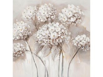 Schubiger M&ouml;bel Bild Blumen, Weiss/Beige