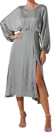 Astr Marin Dolman Sleeve Midi Dress In Sage