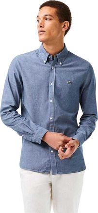 Lacoste Heren Chambray Slim Overhemd (Blauw)
