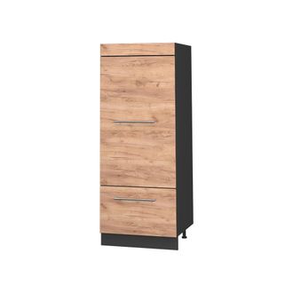 Vicco Armario Despensa De Cocina Fame-line, Roble Dorado/antracita, 60 Cm, Vicco