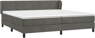 vidaXL Vidaxl - Cama Box Spring Con Colch&oacute;n Terciopelo Gris Oscuro 200x200 Cm