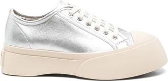 Marni Womens Pablo Sneakers - Silver Leather - Size EU 40