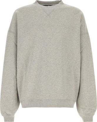 Golden Goose Oversized Grey Crewneck Sweatshirt with Bold Embroidery