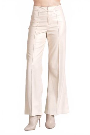 Elan Jolene Faux Leather Pants In White