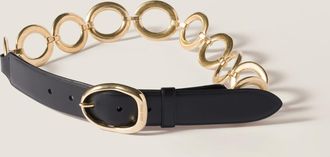 Miu Miu Leather and metal belt